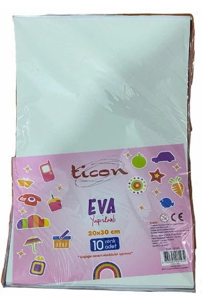 Ticon Eva Düz Yapışkanlı 2 Mm A4 10 Renk 79169 - 10'lu Paket ürün görseli 1