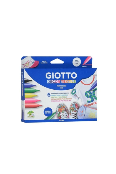 Giotto Decor Tekstil Boyası 6 lı Askılı Paket 494800 ürün görseli 1