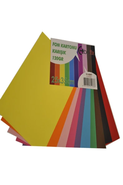 Bafix Fon Kartonu 25x35 cm 120 Gr 10 Renk ürün görseli 1