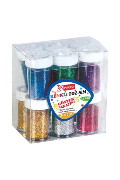 Mikro Renkli Toz Sim Tuzluk Şekilli Karışık 1 Paket ( 12 Adet ) ürün görseli 1