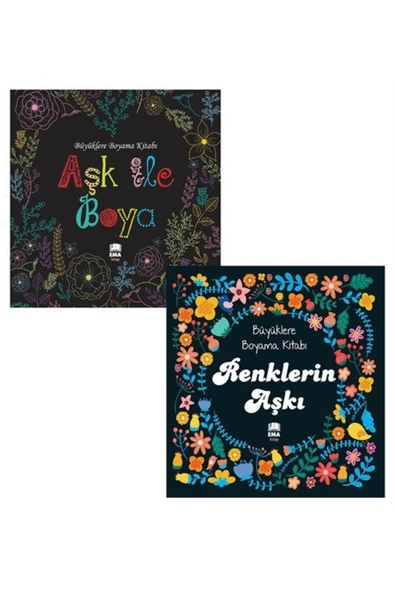 Ema Kitap Renklerin Aşkı & Aşk Ile Boya Büyüklere Boyama Kitabı Seti 2 Kitap & Evde Kal, Renkli Kal ürün görseli 1