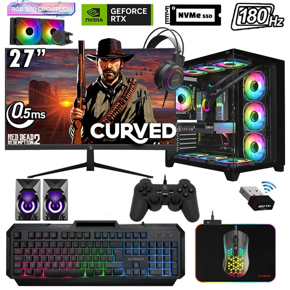 Xaser Sword X52 Ryzen 7 5700X 32GB Ram 1TB M.2 NVMe SSD 8GB RTX5060 Sıvı Soğutmalı 27" 180Hz Performans Oyuncu Tavsiye Sistem ürün görseli 1