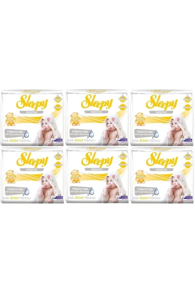 Sleepy Islak Havlu Mendil 50 Yaprak 18 Li Set Sensitive ürün görseli 1