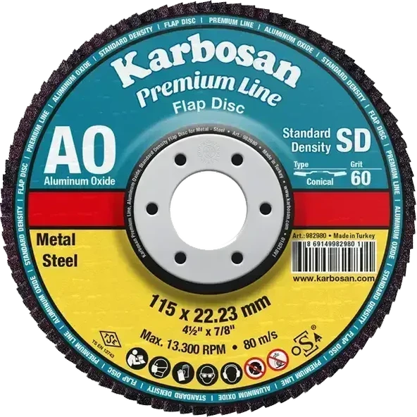KARBOSAN 180mm Nk Flap Disk 80 Kum-5'li paket ürün görseli 1