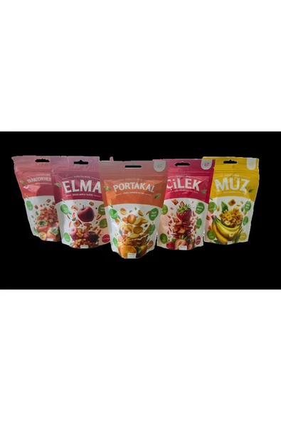 ASELYA  DOĞAL KARIŞIK KURUTULMUŞ MEYVELER – ELMA, MUZ, ÇİLEK, PORTAKAL, HURMA ürün görseli 1