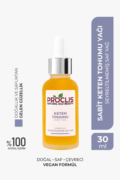 PROCLİS Keten Tohumu %100 Saf Sabit Yağ, Linseed Oil, Linum Usitatissimum 30ml ürün görseli 1