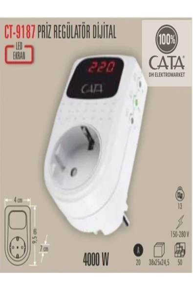 Cata Akım Korumalı Priz Regülatör ürün görseli 1