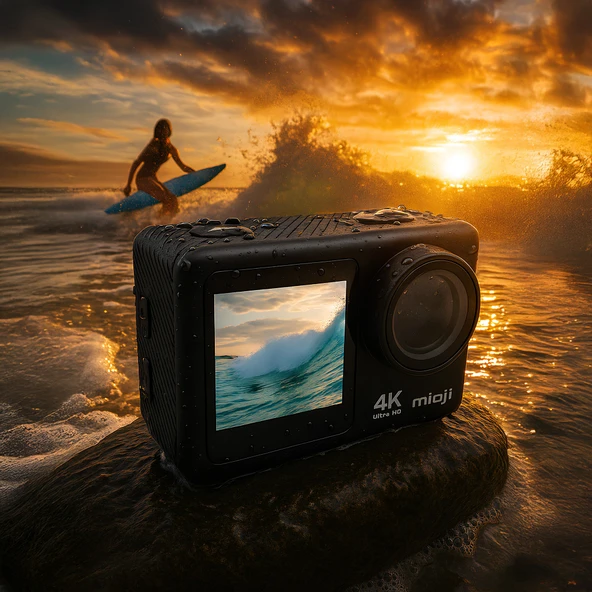 Mioji Action 12X 4K 60FPS 20MP Çift Ekran Wifi 170° Aksiyon Kamerası ürün görseli 1
