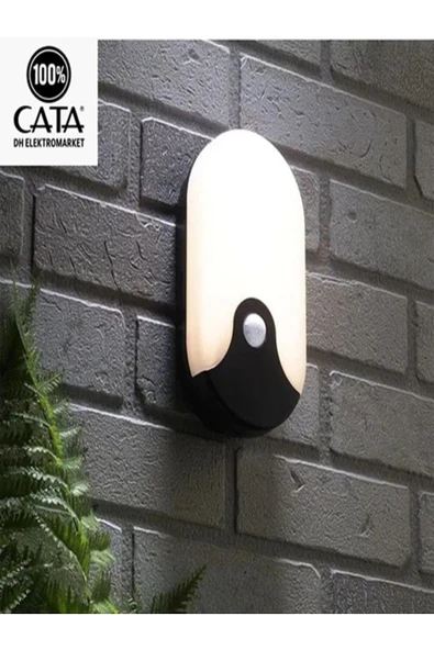Cata 20 W Sensörlü Palermo Led Duvar Armatürü - Sarı Işık (4000K) - Siyah Kasa ürün görseli 1