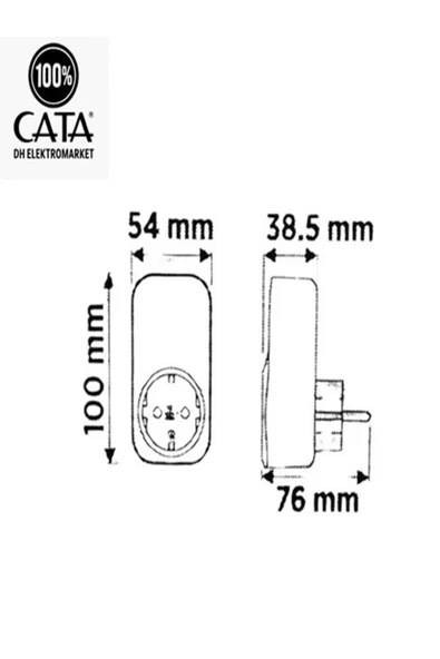Cata Akım Korumalı Priz Regülatör - Resim 2