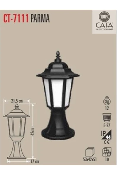 Cata Bahçe Set Üstü Armatür E27 Duy Cata Ct 7111 - Resim 2