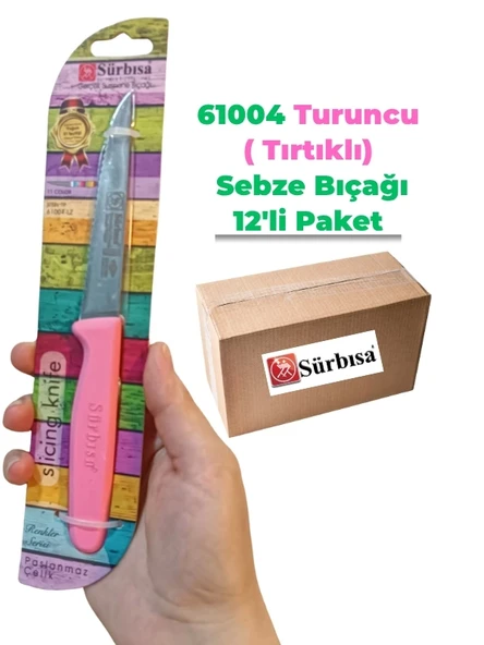 Sürbisa 61004 Sebze Bıçağı Pembe Lz1 Koli (12 adet Tırtıklı ) ürün görseli 1