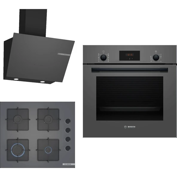 Bosch Ankastre Gri 3 Lü Set 308 (HBF512BH1T-POP6C9P30O-DWK66PJ70T) ürün görseli 1