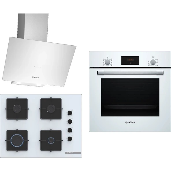 Bosch Beyaz 3 Lü Ankastre Set 302 ( HBF512BW1T - POP7C2P30O - DWK64PJ20T ) ürün görseli 1