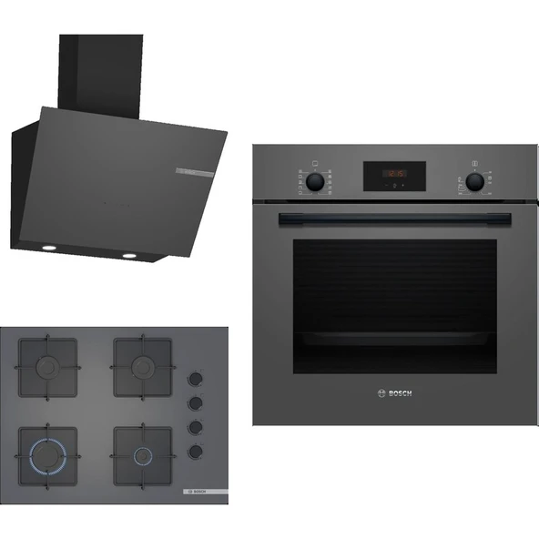Bosch Ankastre Gri 3 Lü Set 306 (HBF512BH1T-POP7C9P30O-DWK66PJ70T) ürün görseli 1