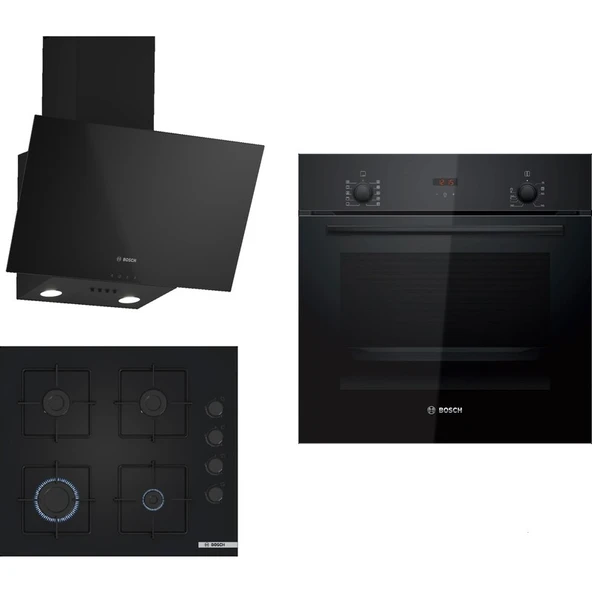 Bosch Siyah 3lü Ankastre Set 314( HBF512BB1T - POP6C6P30O - DWK63PJ60T ( 61T ) ) ürün görseli 1