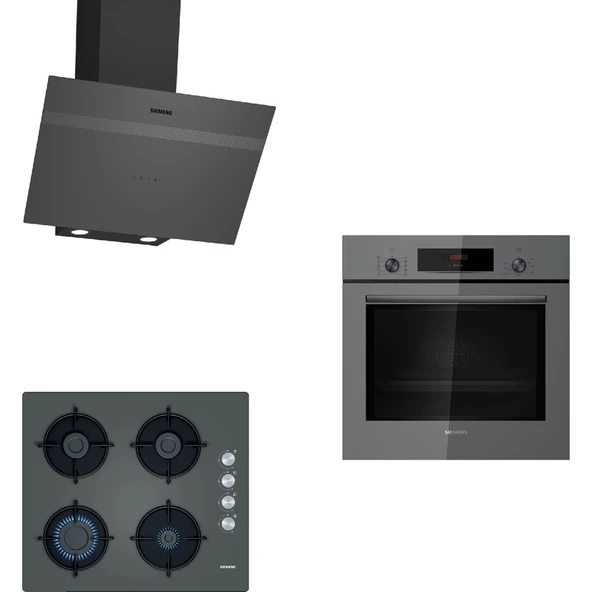 Siemens Gri Ankastre Set (HB012FBH1T-EO6C9PO00(EO6C8PP30O)-LC64KPJ70T) ürün görseli 1