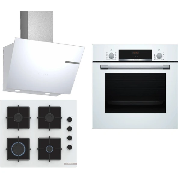 Bosch Beyaz 3 Lü Ankastre Set 279 ( HBF512BW1T - POP6C2P30O - DWK66PJ20T ) ürün görseli 1