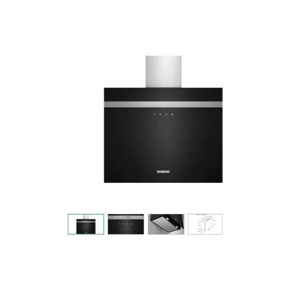 Siemens LC65FCJ60T Siyah Duvar Tipi Davlumbaz ürün görseli 1