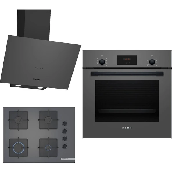 Bosch Ankastre Gri 3 Lü Set 310 (HBF512BH1T-POP7C9P30O-DWK64PJ70T) ürün görseli 1