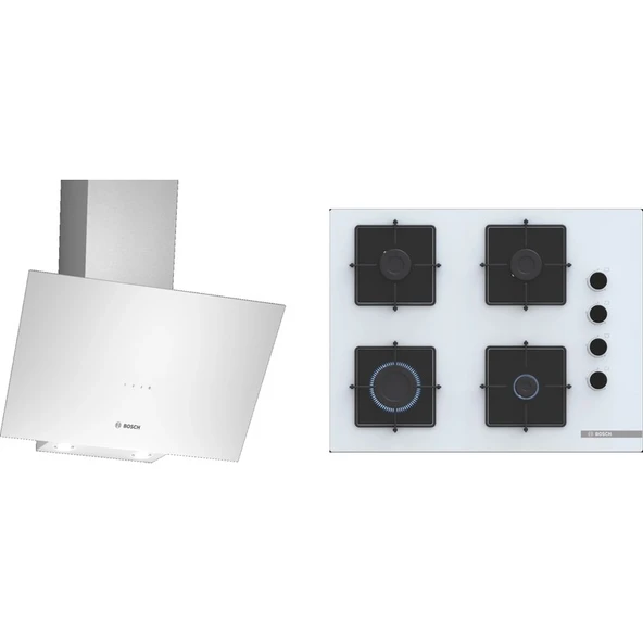 Bosch Beyaz Ikili Ankastre Set (DWK64PJ20T-POP7C2P30O) 67 cm Ocak ürün görseli 1
