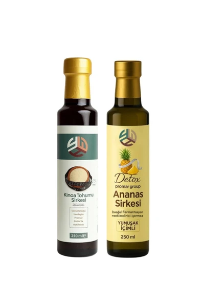 PROMAR DETOX ANANAS SİRKESİ 250 ML + KİNOA TOHUMU DETOX SİRKESİ 250 ML ürün görseli 1