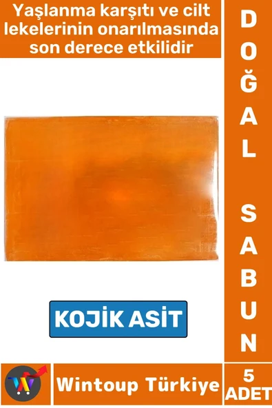 Doğal Saç Yüz Vücut Yaşlanma Karşıtı Koyu Cilt Lekelerinde Etkili Mucizevi Sabun KOJİK ASİT 5 Adet ürün görseli 1