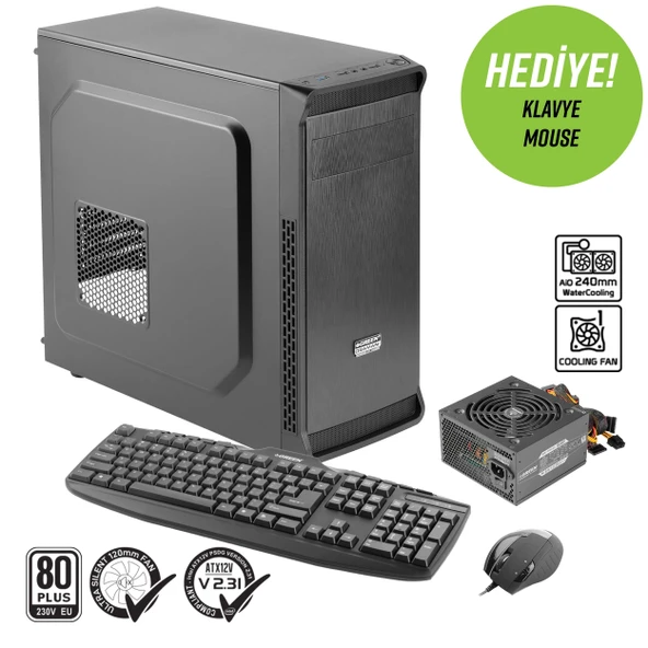 Green Oraman Plus 1X120MM 1x3.0 2x2.0 USB Bilgisayar Kasası (300W 80+ Standart Sertifikalı UPS) ürün görseli 1