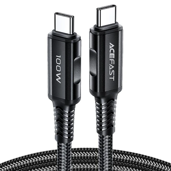 Acefast USB-C to USB-C 2 Metre Kablo 5A -100W Güç PPS 2.0 - Super Hızlı Şarj - Apple Uyumlu Type-C Şarj Data Kablosu - C4-03 ürün görseli 1