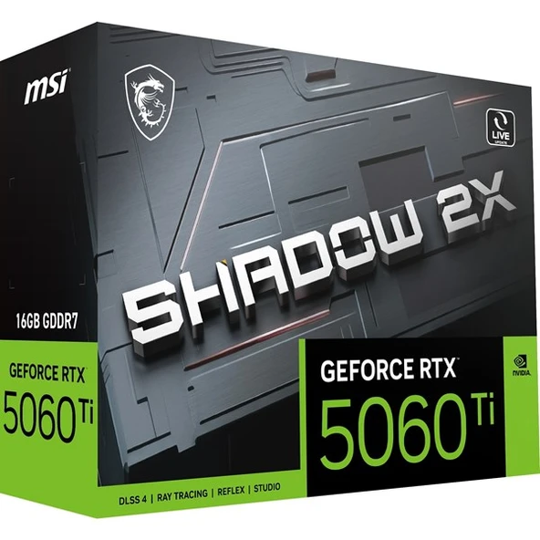 MSI RTX5060TI 16GB SHADOW 2X OC PLUS 128BİT GDDR7 HDMI DP PCIe 5.0 ürün görseli 1