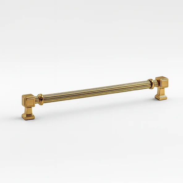 Yeni Talas Çizgili Gold Altın Metal 128 mm 12.8 cm Mobilya Mutfak Çekmece Dolap Kulpu Kulbu Kulpları ürün görseli 1