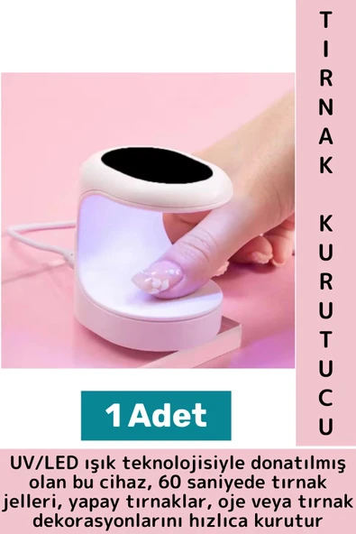 Yüksek Kaliteli Tırnak Oje Protez Tırnak 60 Saniye Hızlı Kurutma UV Led Işıklı Mini Tırnak Kurutucu ürün görseli 1