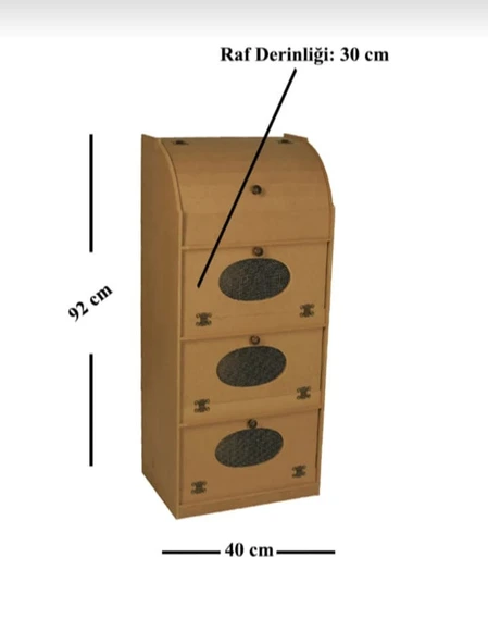 Ahşap Mdf Boyanabilir 4 Bölmeli Telli Çok Amaçlı Dolap ürün görseli 1
