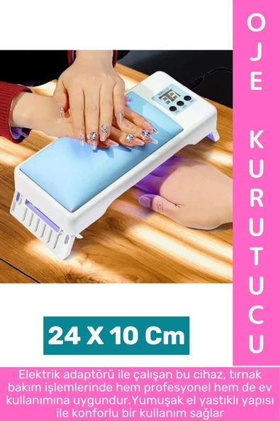 Konforlu Profesyonel Ev Kullanım Hızlı Etki Dijital Ekran 3 Zaman Ayarlı El Yastıklı UV Oje Kurutucu ürün görseli 1