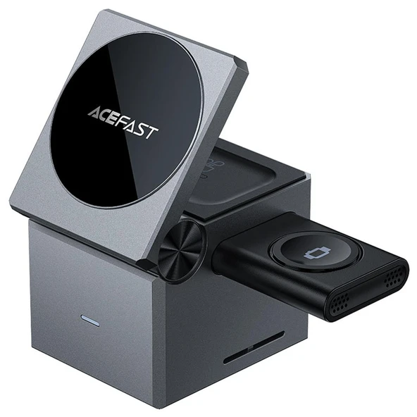 Acefast Katlanabilir Kablosuz Masaüstü Hızlı Şarj Standı - 23W Kablosuz Şarj Çıkışlı - Magsafe , Apple Watch ve Airpods Uyumlu - E18 ürün görseli 1