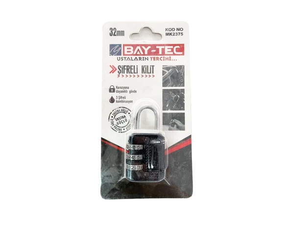 Şifreli Asma Kilit 32 mm Baytek MK2375 ürün görseli 1