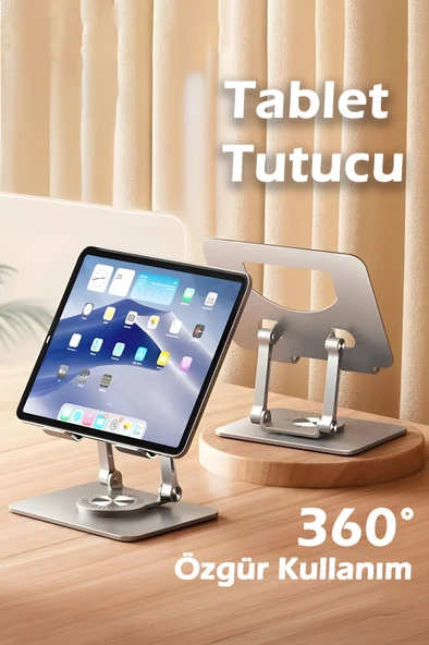 Tablet tutucu, Dönebilen Tablet Standı, Metal Tablet Tutucu,  Katlanabilir Metal Tablet Tutucu, Telefon Tutucu Stant, 4.7-12 Inç ürün görseli 1