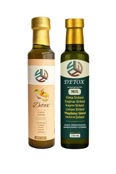 MİX DETOX SİRKESİ 250 ML+ KAYISI DETOX SİRKESİ 250 ML ürün görseli 1