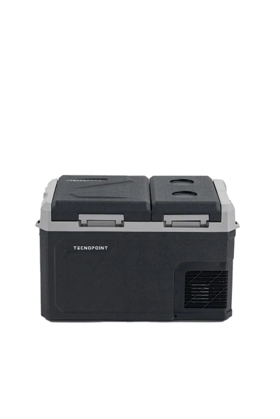 Tecnopoint Çift Kapaklı 30 Litre Taşınabilir Araç Buzdolabı 12V/24V/220V Uyumlu ürün görseli 1