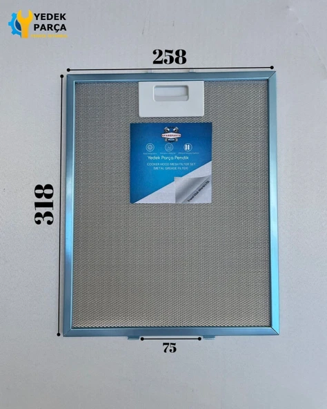 Ariston: HE90TFIXAQ | 258x318 mm | Aspiratör & Davlumbaz Tel Yağ Filtresi | Model: 481248058332 - C00268543 | 25,8x31,86 cm ürün görseli 1