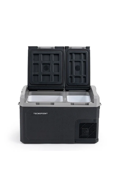 Tecnopoint Çift Kapaklı 50 Litre Taşınabilir Araç Buzdolabı 12v/24v/220v Uyumlu ürün görseli 1
