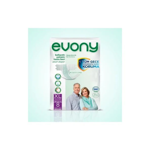 Evony Bel Bantlı Yetişkin Bezi XLarge 8 li ürün görseli 1