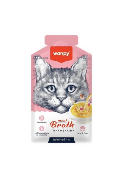 Wanpy Kediler için Karidesli Ton Balığı Eti Çorbası 50 gr ürün görseli 1