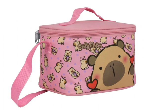 Capybara Kız Çocuk Isı Yalıtımlı Beslenme Çantası - Pembe - 5213 ürün görseli 1