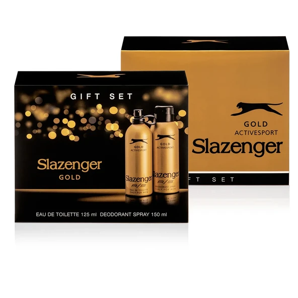 SLAZENGER Active / Sport  GOLD Parfüm 100ml + Deodorant Set (Kofre) ürün görseli 1