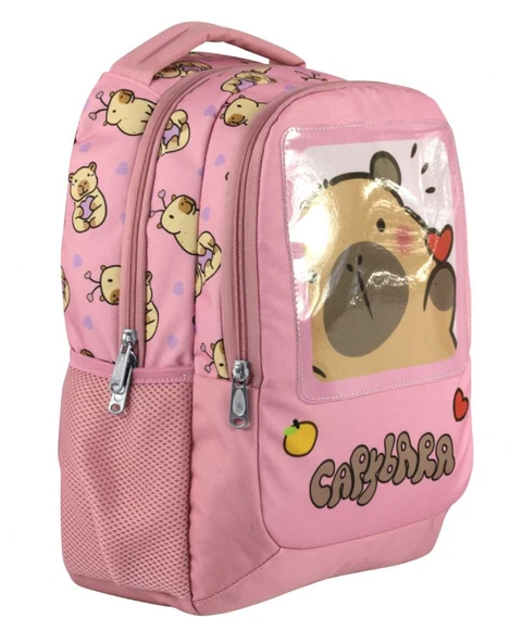 Capybara Kız Çocuk İlkokul Okul Sırt Çantası - Pembe - 5212 ürün görseli 1