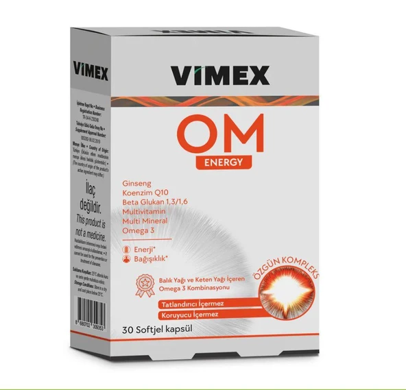 Vimex OM Energy 30 Softjel Kapsül ürün görseli 1