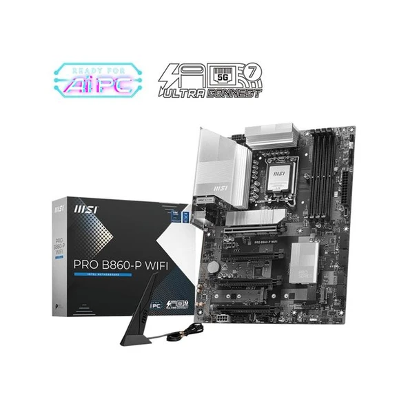MSI MB PRO B860-P WIFI SOKET 1851 DDR5 8600MHZ(OC) 3xM.2 1x TB4 HDMI DISPLAY 5G LAN WIFI 7 ATX ürün görseli 1