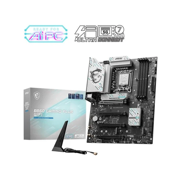 MSI MB B860 GAMING PLUS WIFI SOKET 1851 DDR5 8600MHZ(OC) 3xM.2 1x TB4 HDMI DISPLAY 5G LAN WIFI 7 ATX ürün görseli 1