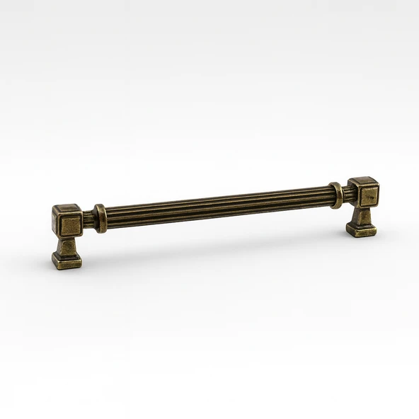 Talas 192 mm Çizgili Antik Sarı Metal Kulp Mobilya Çekmece Mutfak Dolabı Dolap Kulpları Kulb 19.2 cm ürün görseli 1